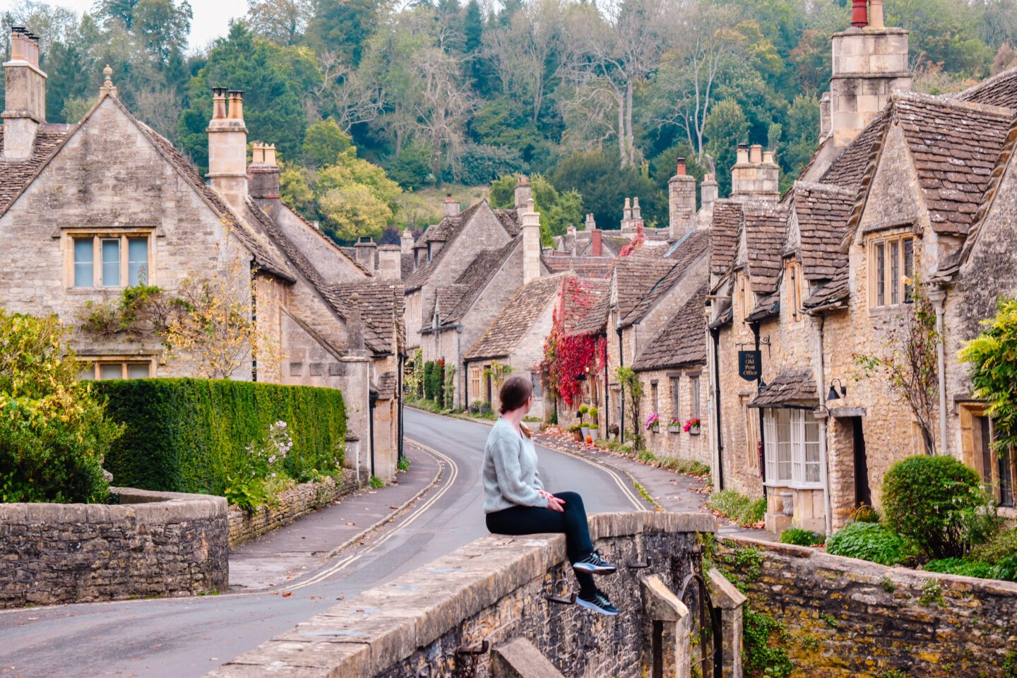 Chloe Castle Combe on bridge 1440x960