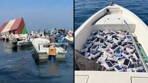 Hàng trăm ngư dân đổ ra eo biển vớt iPhone 18 và nước hoa xa xỉ