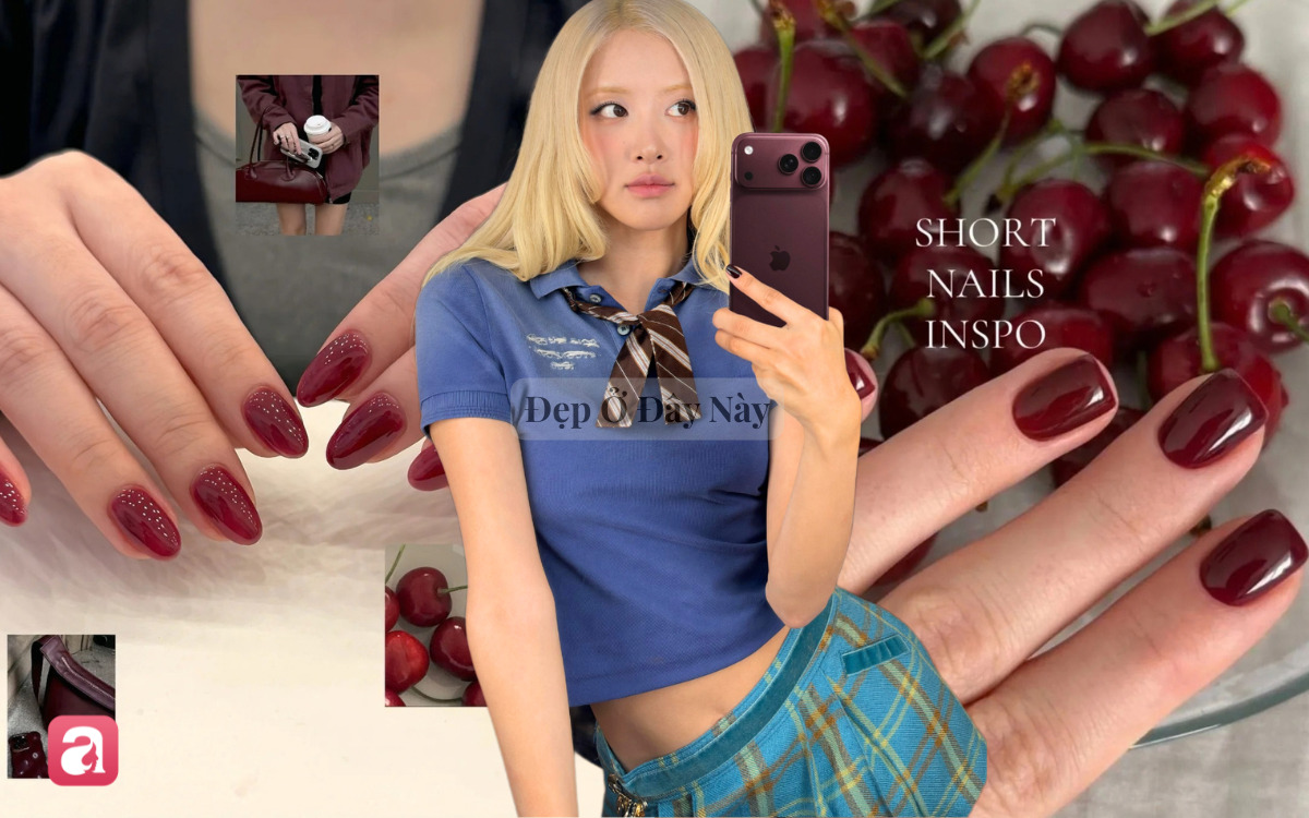 Nail đỏ Burgundy thành hot trend mùa lạnh này, sang chuẩn "old money"