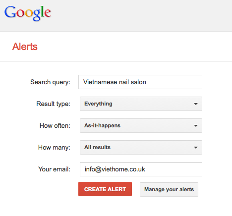 huong dan google alert viethome